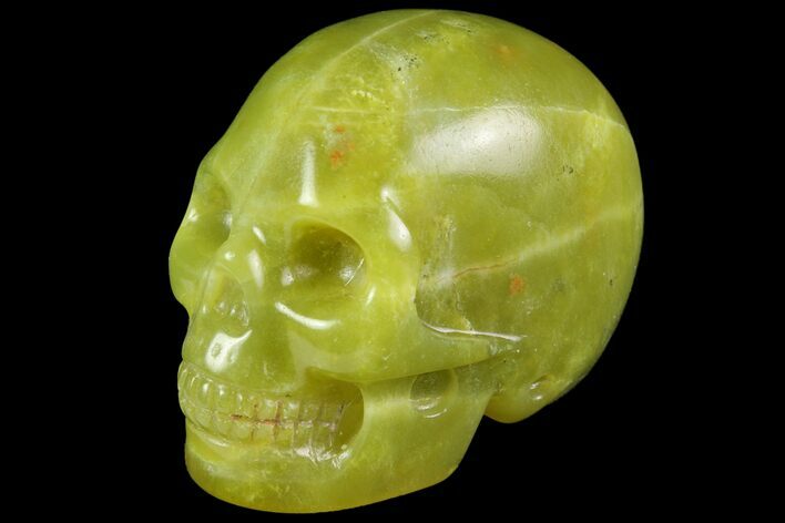Realistic, Polished Jade (Nephrite) Skull #116443